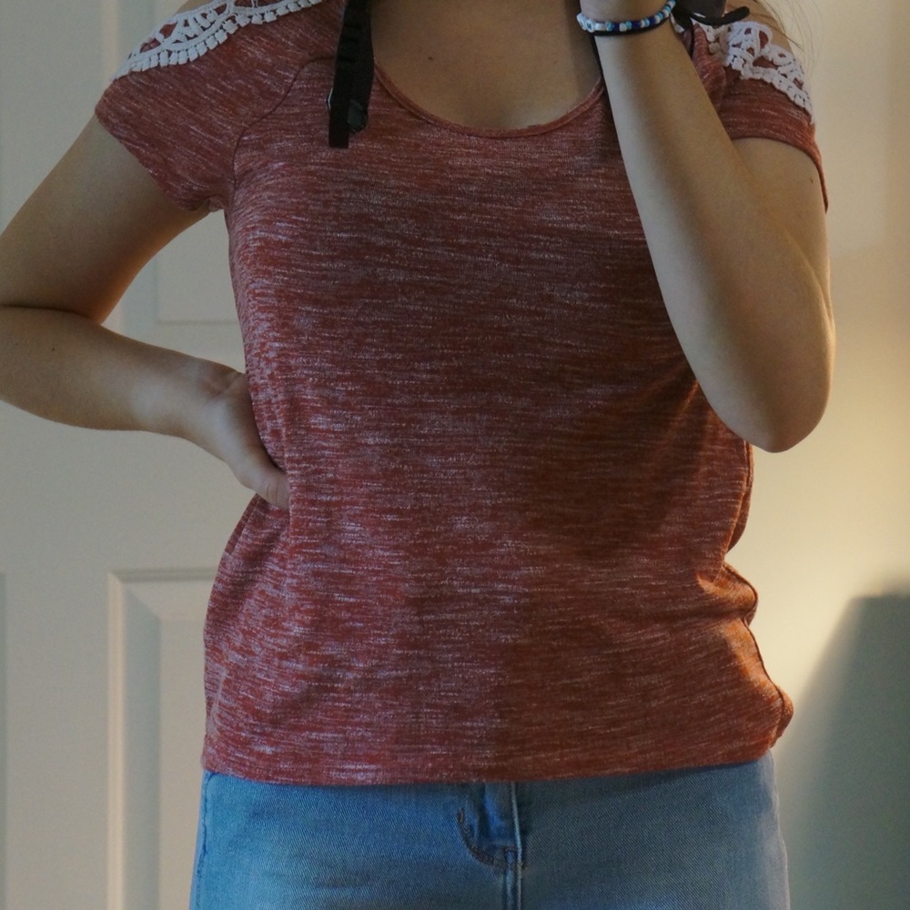Red shirt sleeve